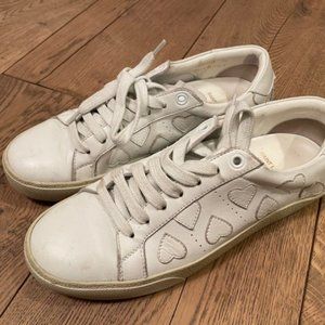 Saint Laurent White Leather Heart Sneakers Size 38
